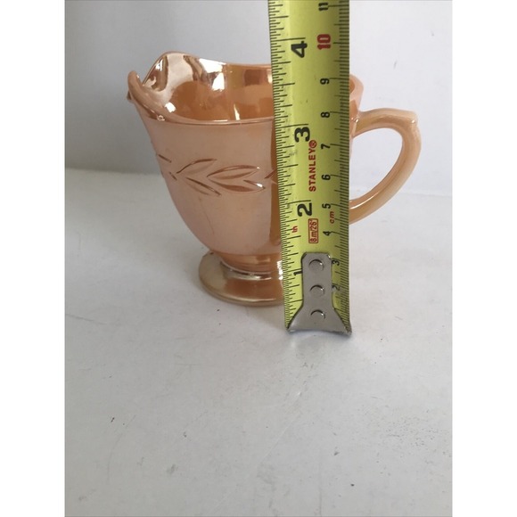Creamer Fire King Vintage Peach Luster Ware Laurel Leaf‎ Design Iridescent - Picture 11 of 11